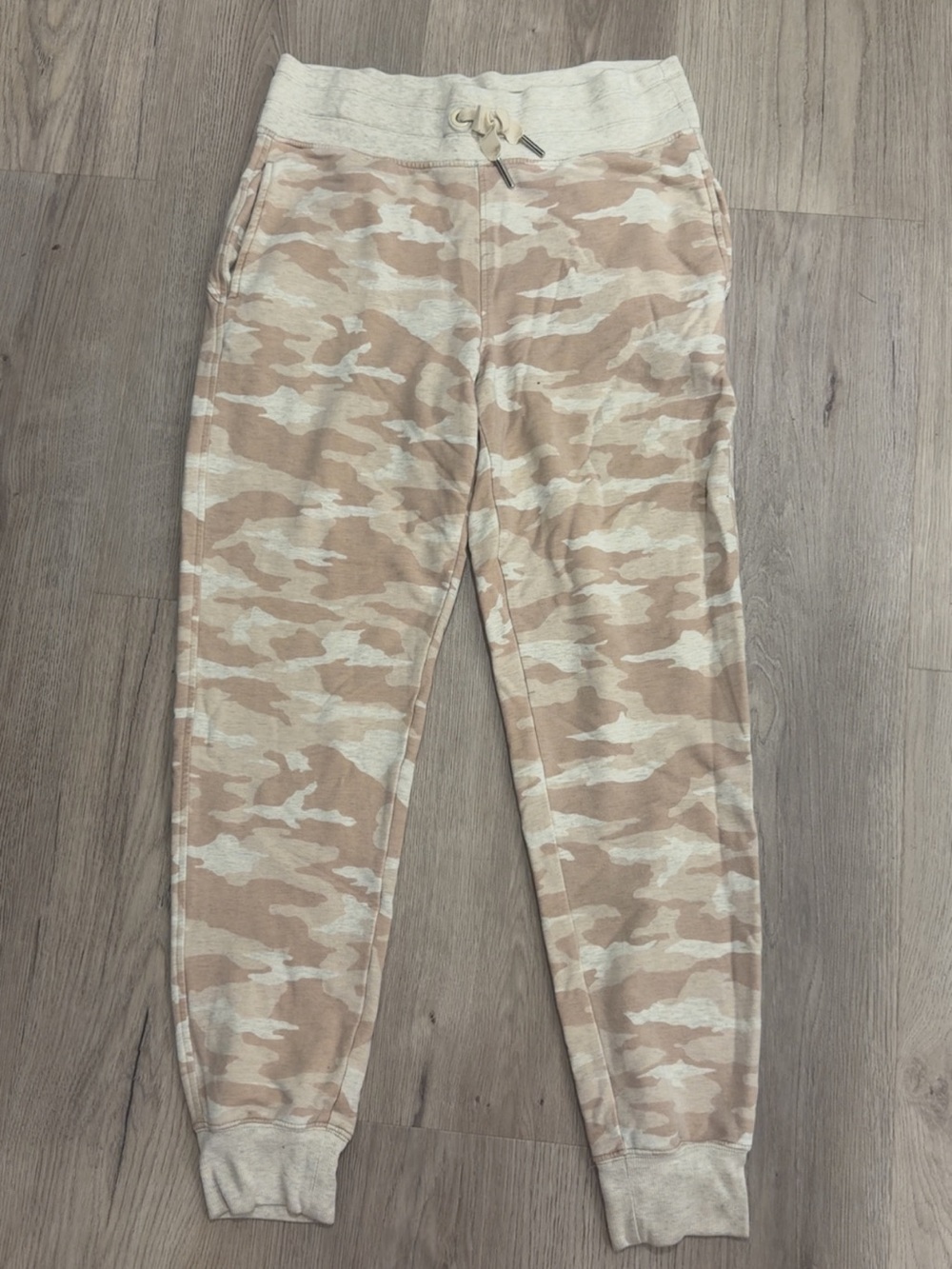 Women Beige Camo Jogger Pants - Brand Unspecified